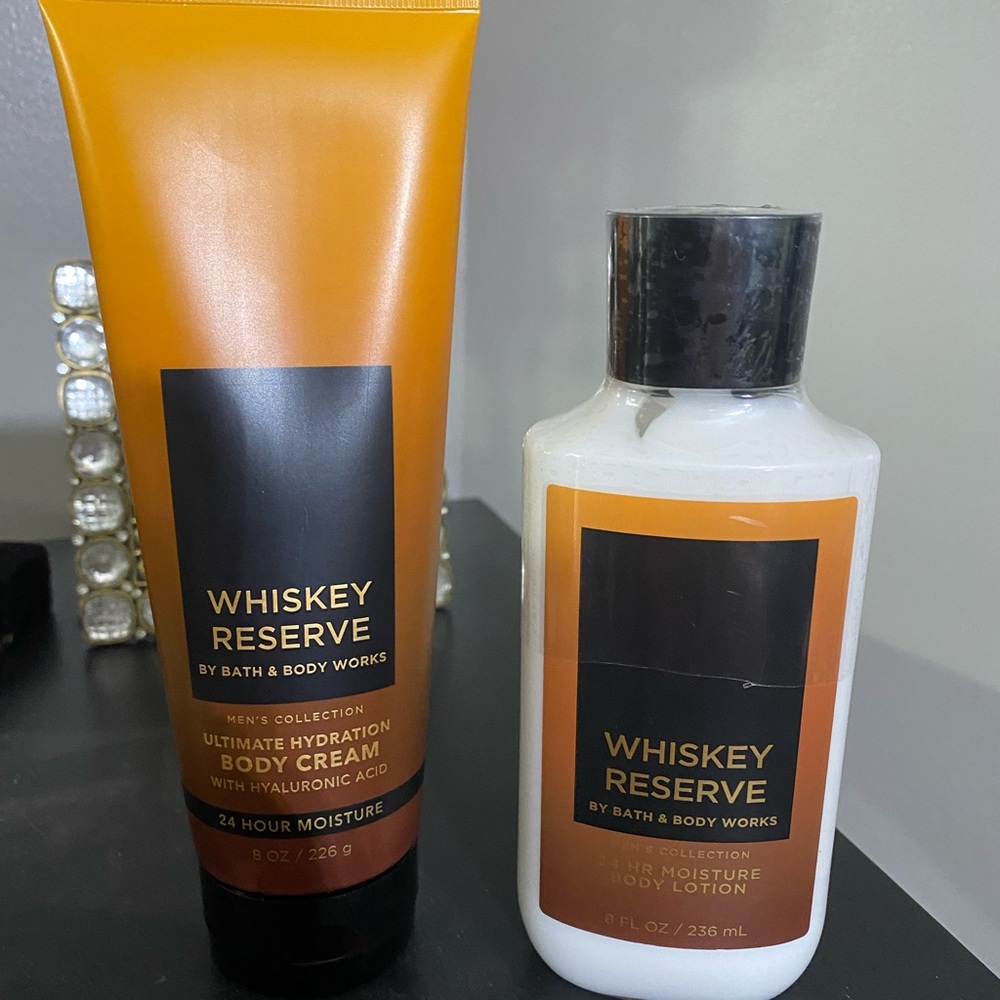 Mens Whiskey Reserve body cream and lotion